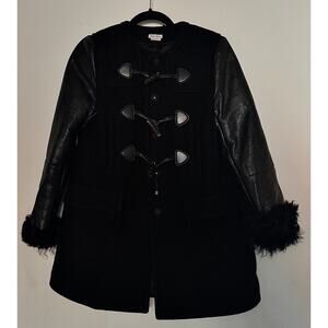 Miu Miu NWT Wool Melton Leather-Trimmed Shearling Duffle Coat